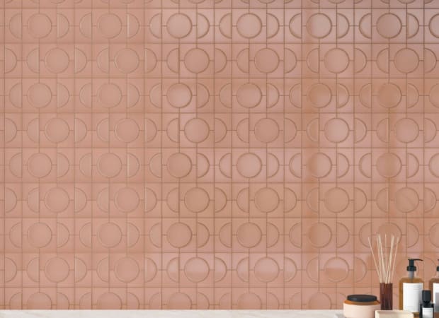 Cursive in Rose Gold Mosaic 6"x6" 4-Corner