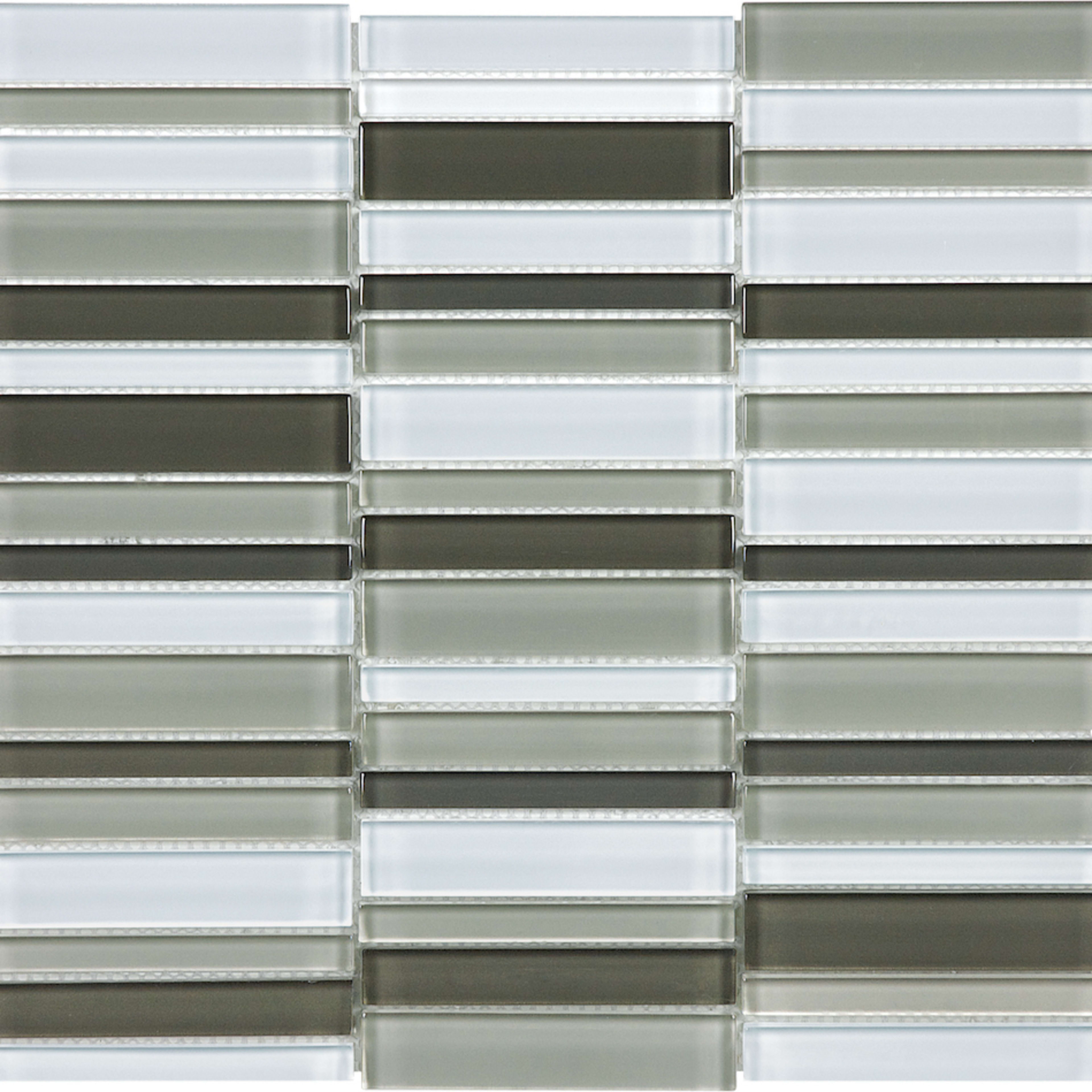 Debut in Contrast Blend Straight Stacked Glass Tile
