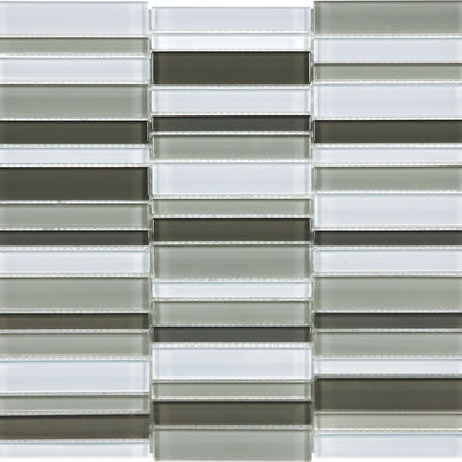 Debut in Contrast Blend Straight Stacked Glass Tile