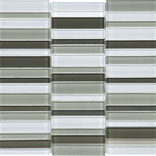 Debut in Contrast Blend Straight Stacked Glass Tile