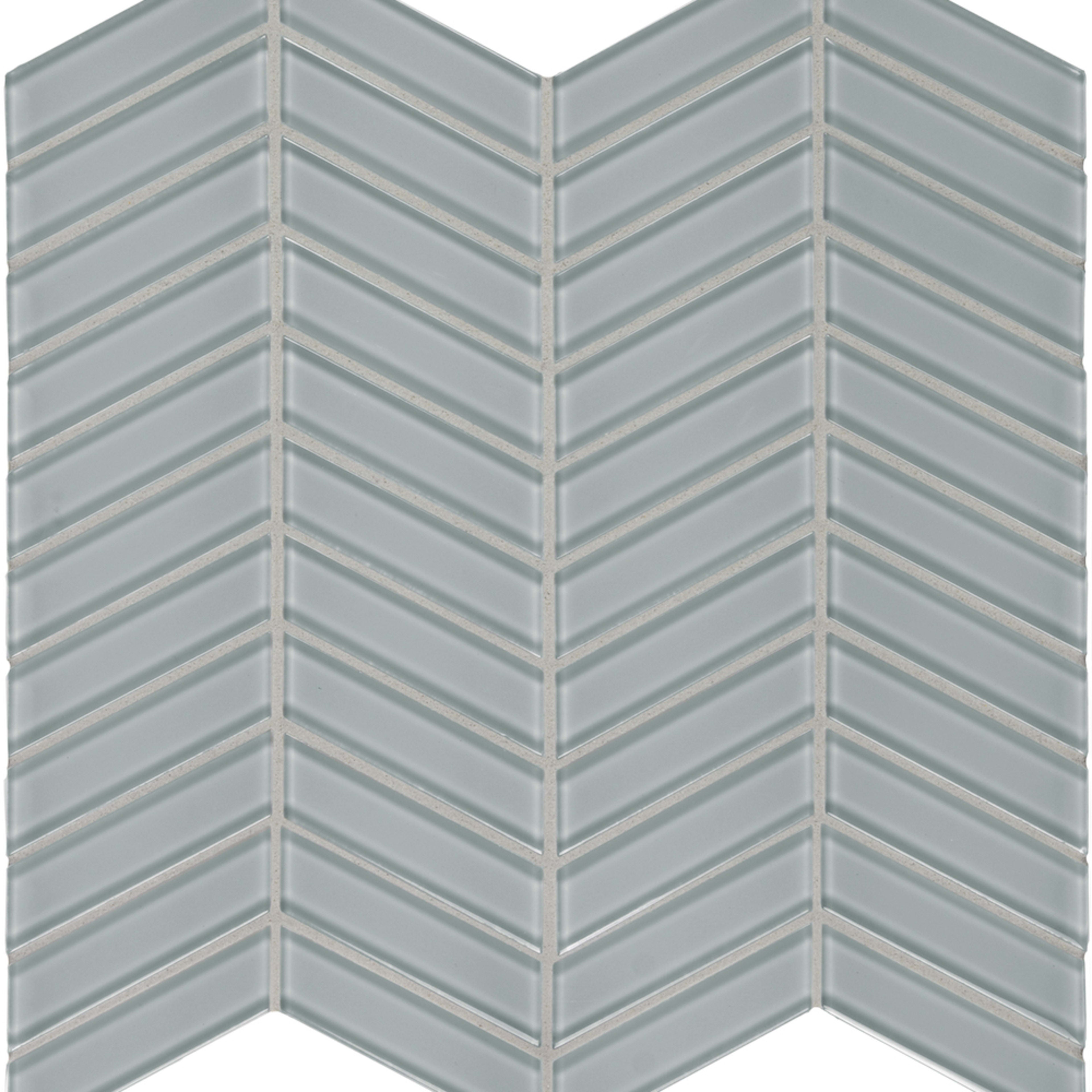 Debut in Cliff Chevron Glass Tile