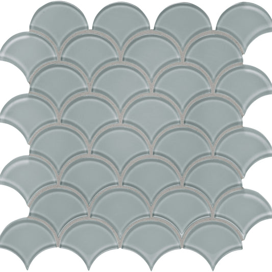 Debut in Cliff Scallop Glass Tile