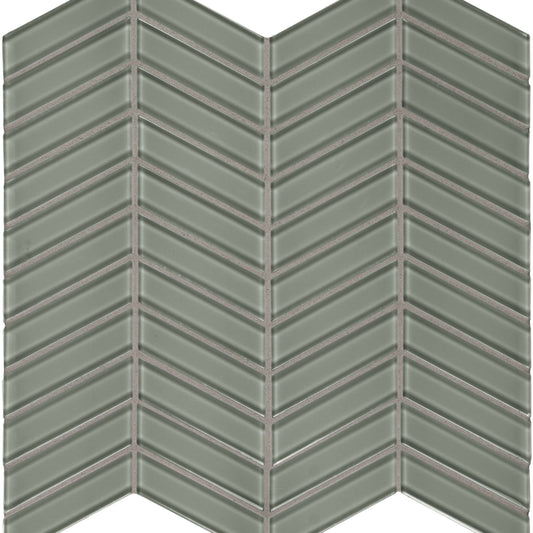Debut in Clay Chevron Glass Tile
