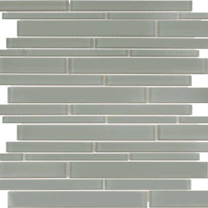 Debut in Clay Random Strip Glass Tile