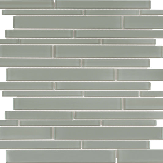 Debut in Clay Random Strip Glass Tile