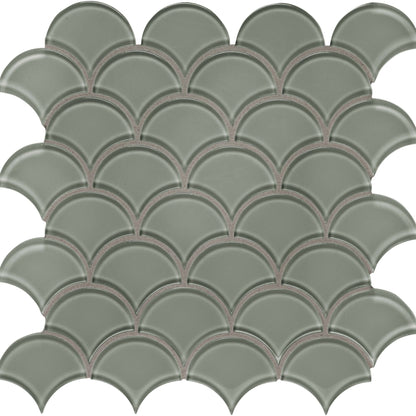 Debut in Clay Scallop Glass Tile