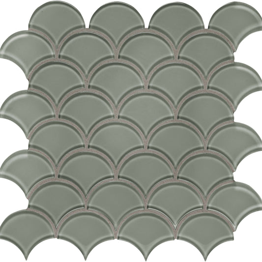 Debut in Clay Scallop Glass Tile