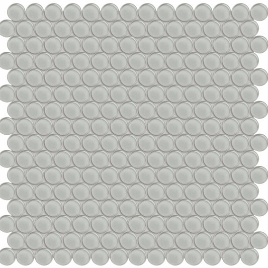 Debut in Dew Penny Round Glass Tile