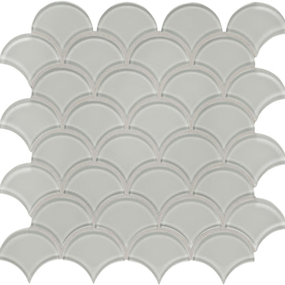 Debut in Dew Scallop Glass Tile