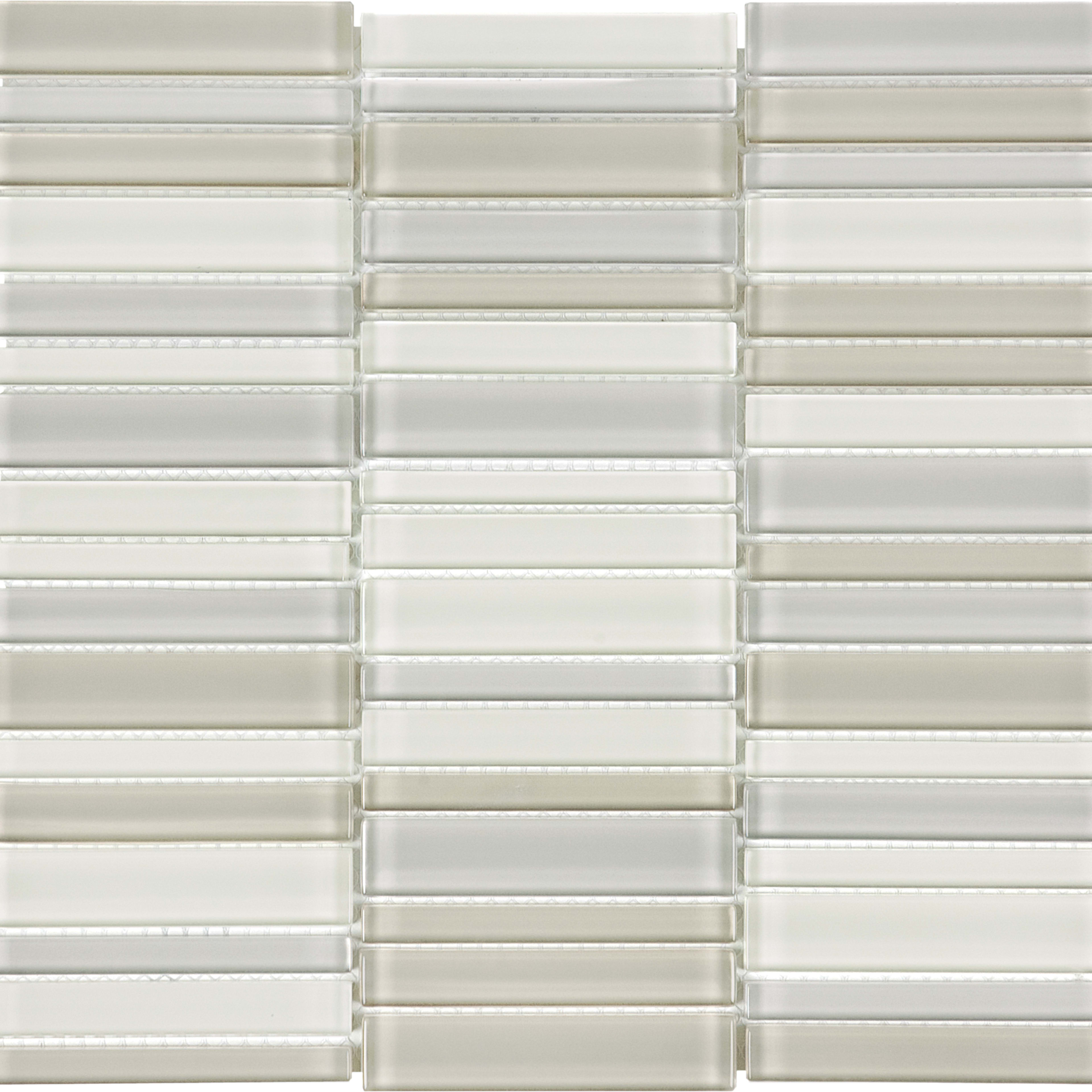 Debut in Dune Random Strip Mosaic Glass Tile