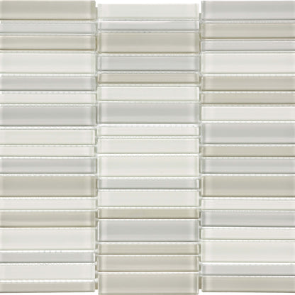 Debut in Dune Random Strip Mosaic Glass Tile