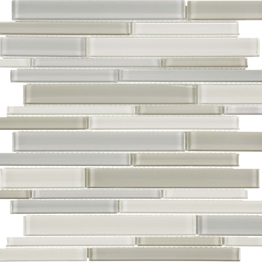 Debut in Dune Blend Straight Stacked Glass Tile