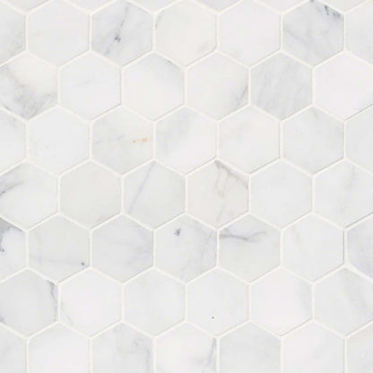 Calacatta Cressa in Calacatta Cressa 2" Hexagon Mosaic Tile Natural Stone