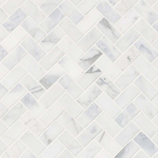 Calacatta Cressa in Calacatta Cressa Herringbone Honed Natural Stone