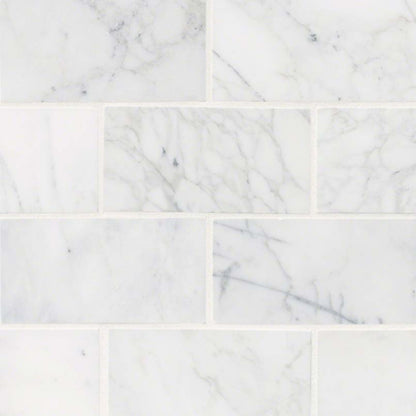 Calacatta Cressa in Calacatta Cressa White Subway Tile 3x6 Natural Stone