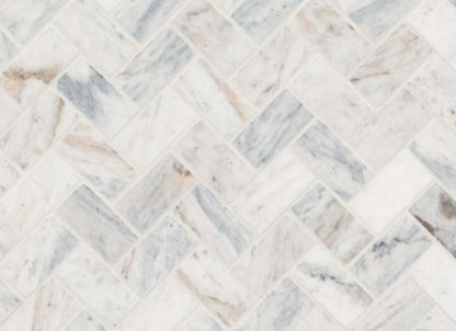 Capri Blue in Capri Blue 1x2 Herringbone Honed