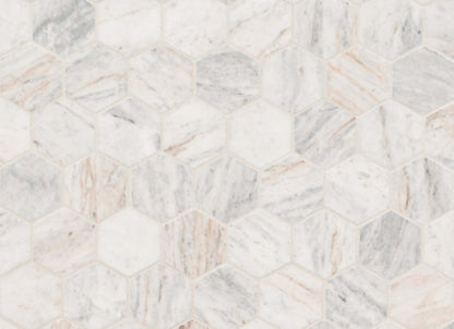 Capri Blue in Capri Blue 2" Hexagon Mosaic Tile