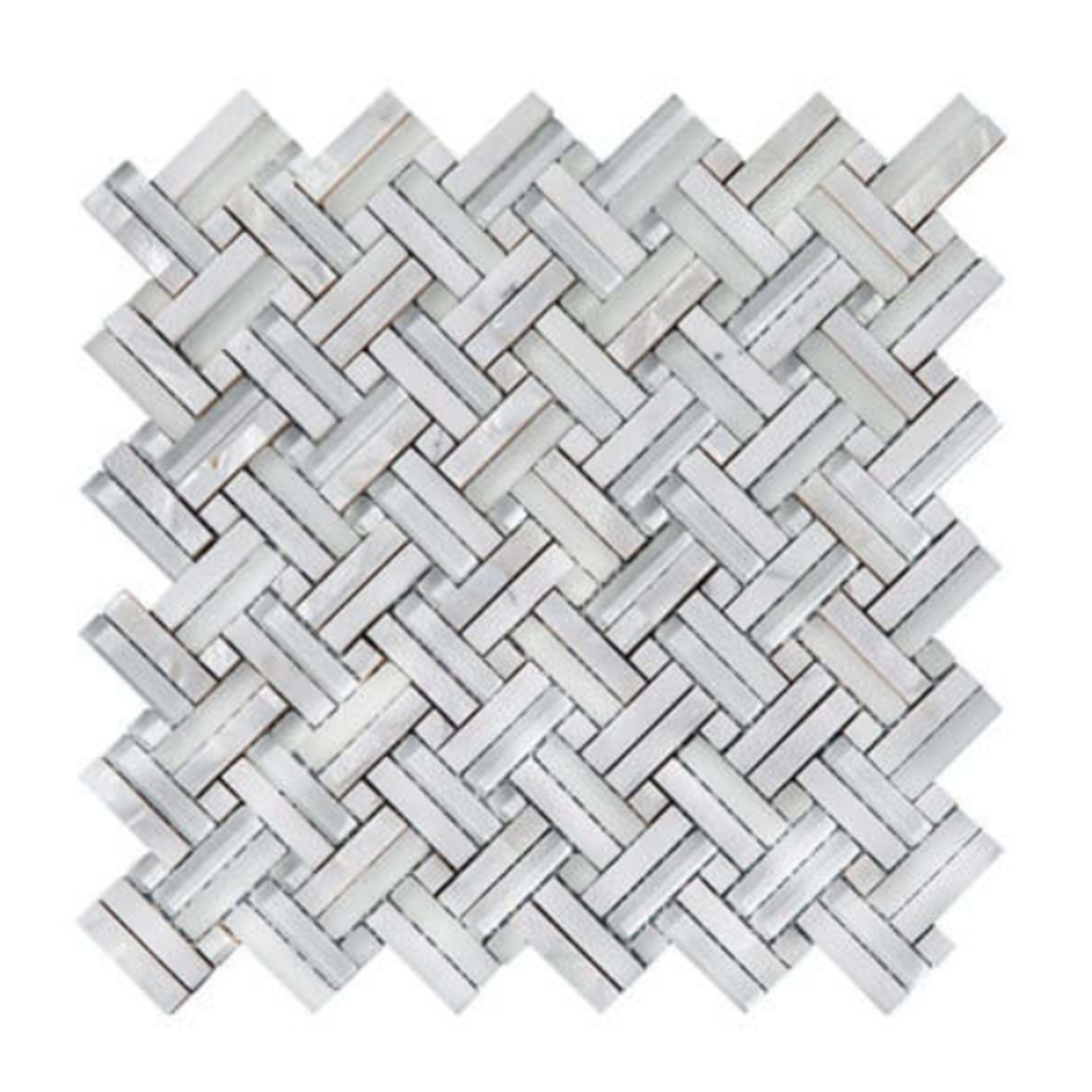 Captiva in Ice/Natural _ Basketweave Tile