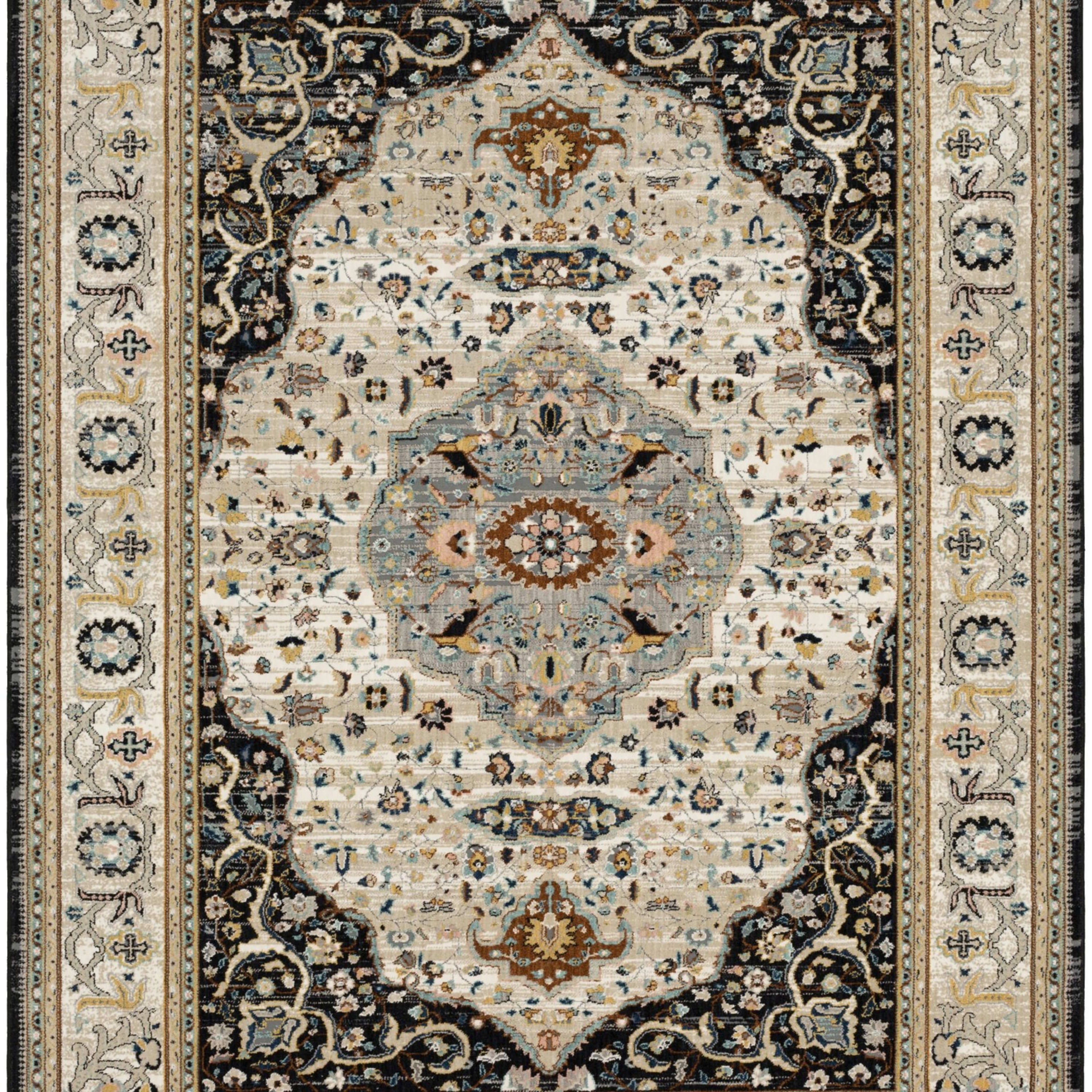 Chronos Black in Black Area Rugs