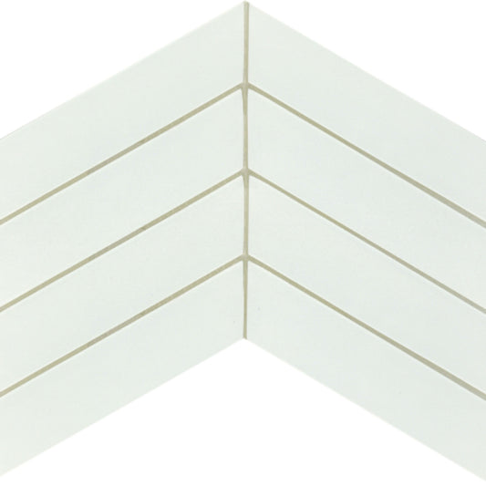 Concept in White Chevron Glass Tile