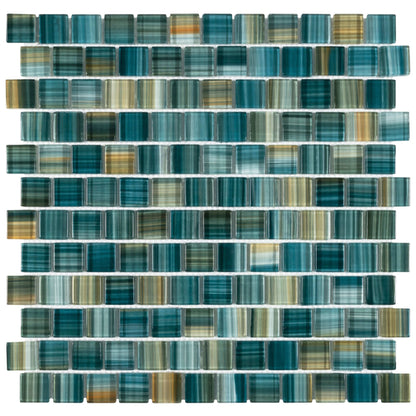 Splash in Neptune Emerald 1×1 Glass Tile