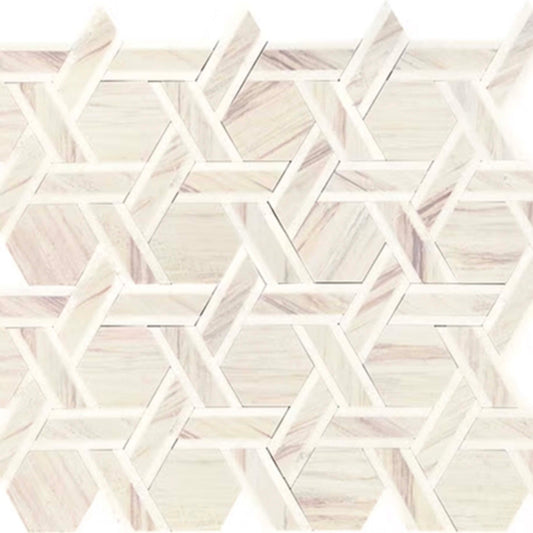 Fonte in Pier White Blend Rotating Hexagon Natural Stone