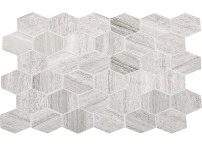 Limestone Collection in Chenille White 12x24 Hexagon