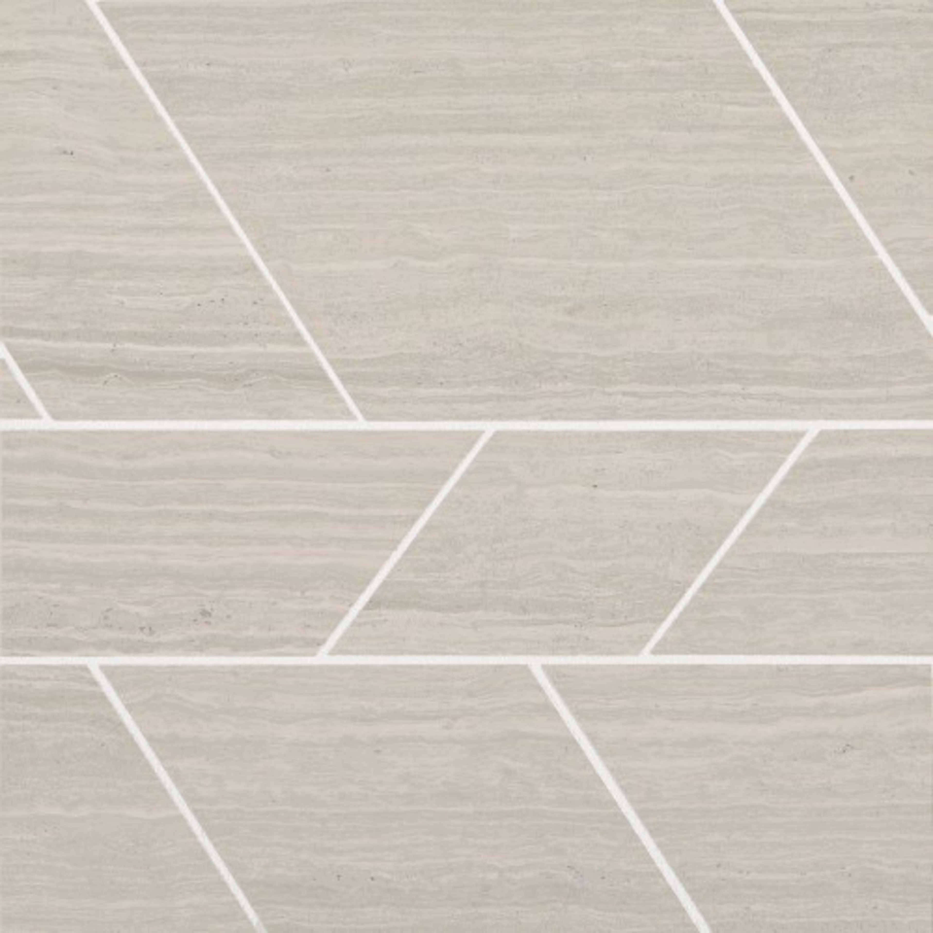 Limestone Collection in Chenille White  Modern Linear Honed Natural Stone