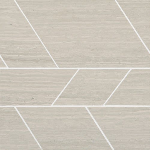 Limestone Collection in Chenille White Modern Linear Polished