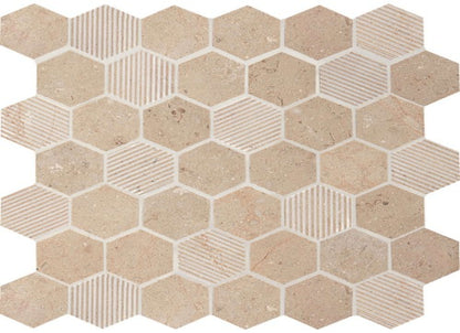 Limestone Collection in Corton Sable Hexagon