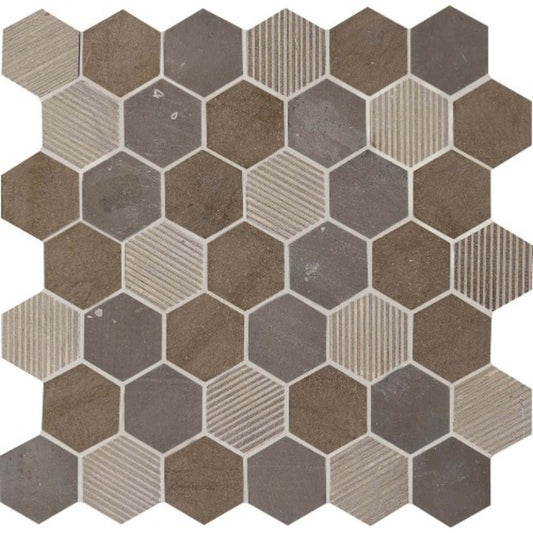 Limestone Collection in Sormonne Brun Hexagon Natural Stone