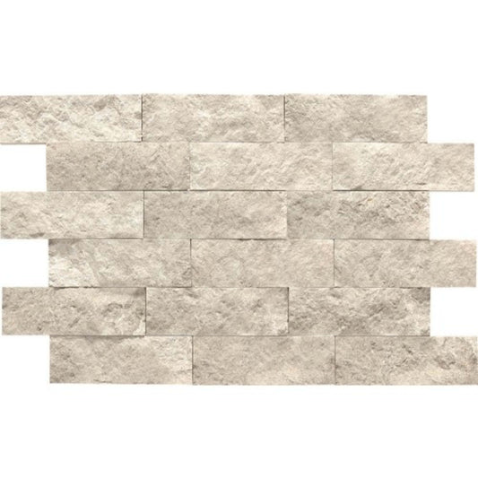 Limestone Collection in Arctic Gray 2x6 Brick Joint Polished Natural Stone