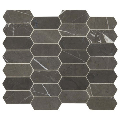 Marble Collection in Antico Scuro Elongated Hex Natural Stone