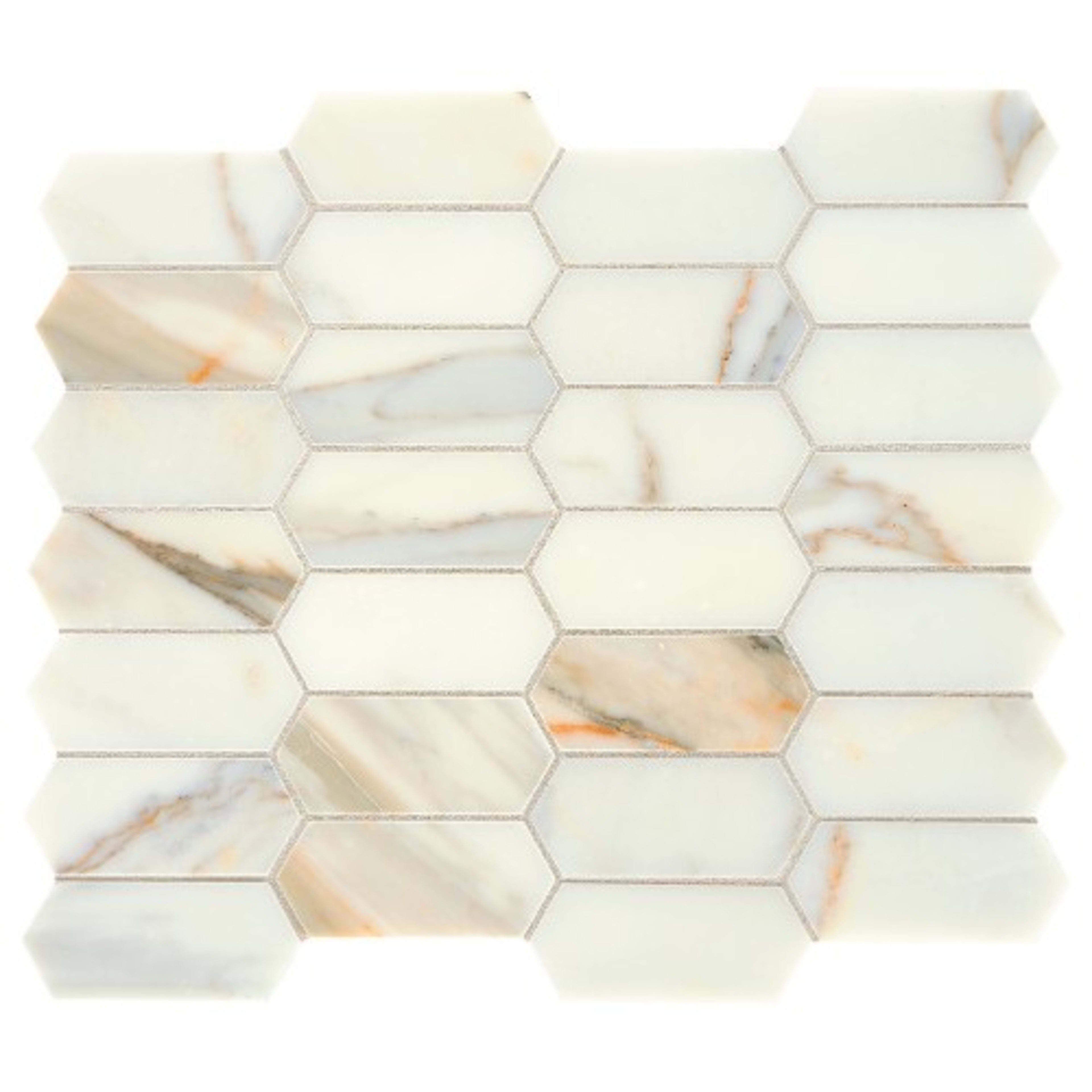 Marble Collection in Calacatta Gold Elongated Hex Natural Stone