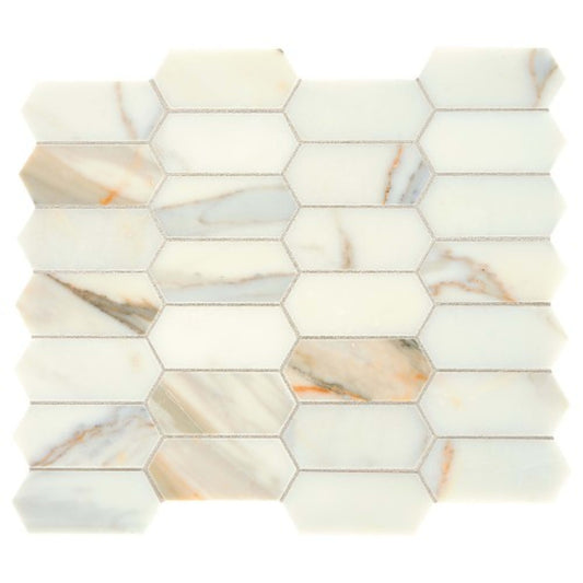 Marble Collection in Calacatta Gold Elongated Hex Natural Stone