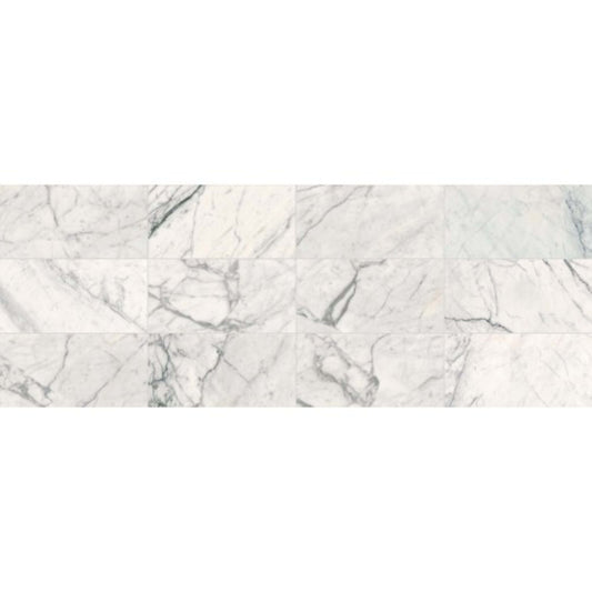 Marble Collection in Statuario 12x24 Honed Natural Stone
