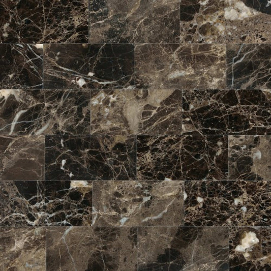 Marble Collection in Emperador Dark 3x6 Polished Natural Stone