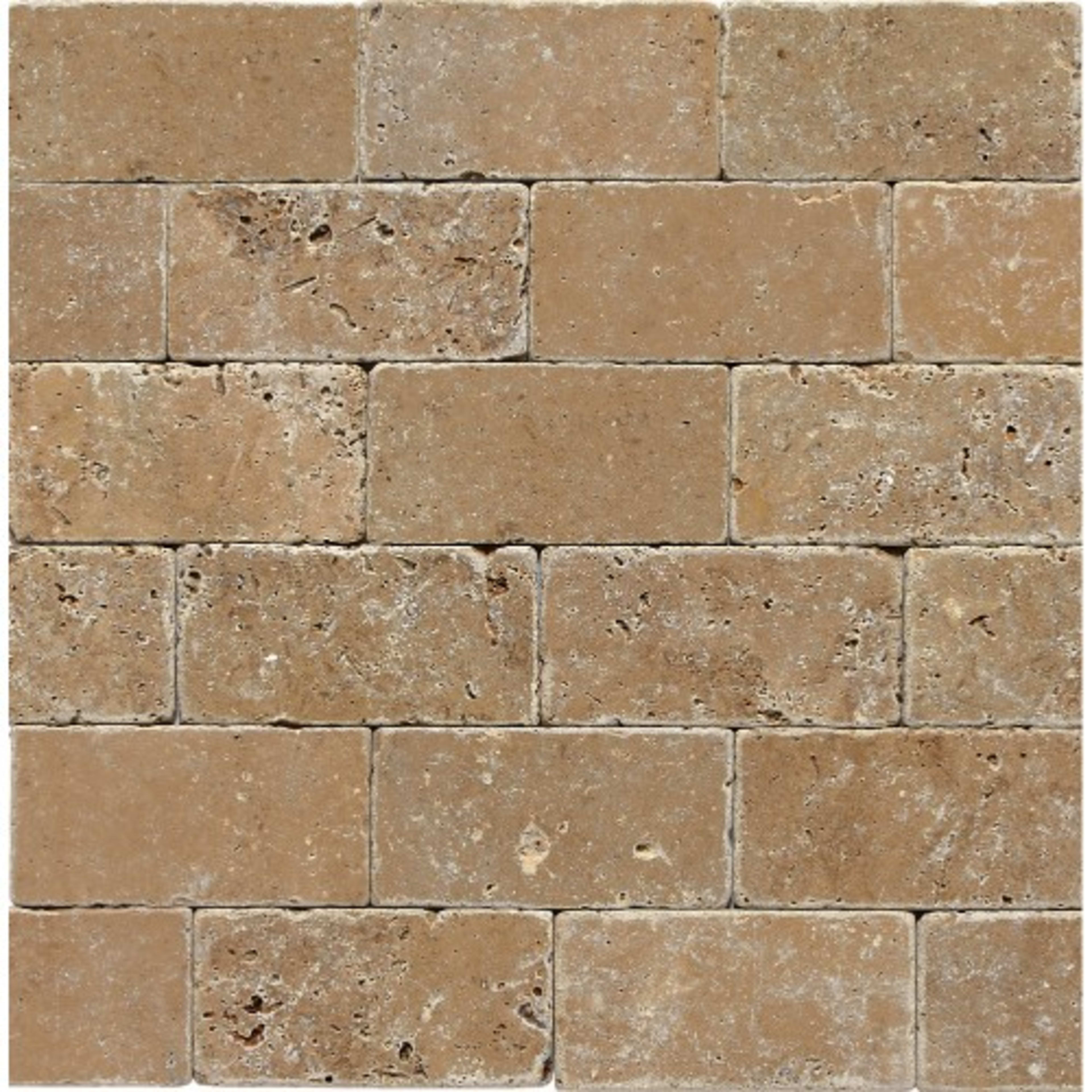 Travertine Collection in Noce 3x6 Textured Natural Stone