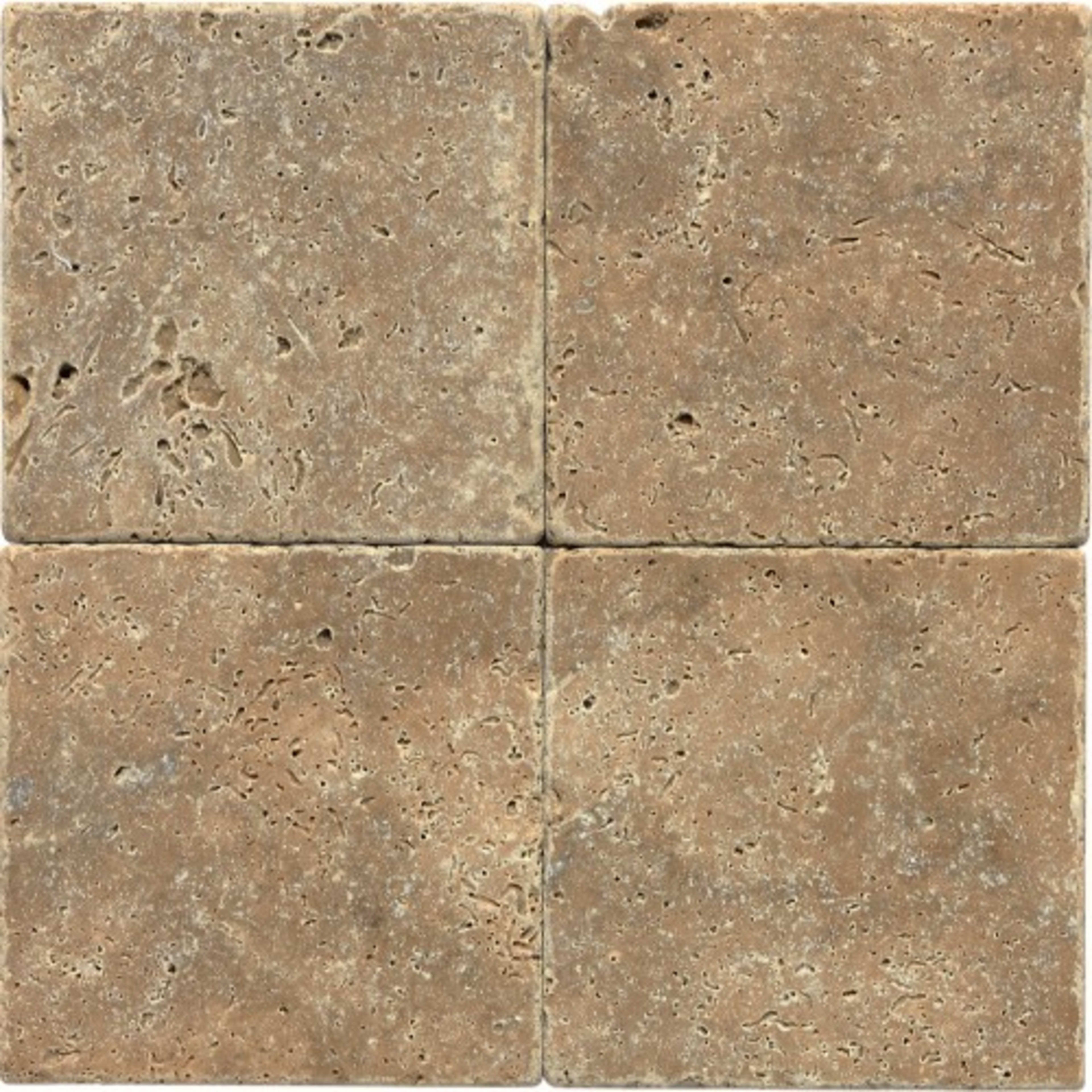 Travertine Collection in Noce 4x4 Textured Natural Stone