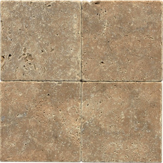 Travertine Collection in Noce 6x6 Textured Natural Stone