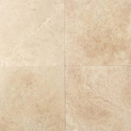 Travertine Collection in Mediterranean Ivory 18x18 Honed Natural Stone