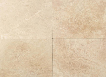 Travertine Collection in Mediterranean Ivory 12x12 Honed