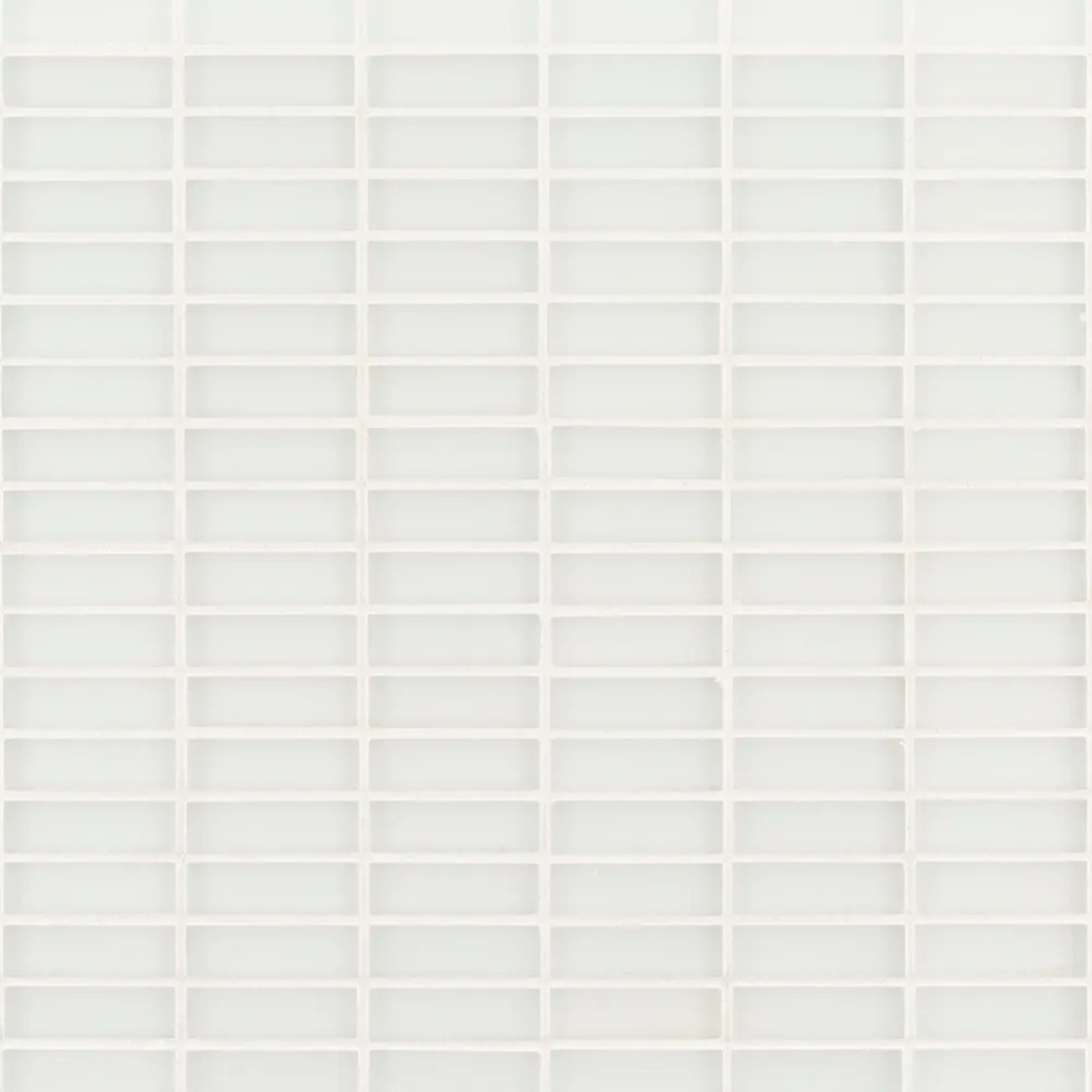 Dry Ice Mosaic in White Glass Tile