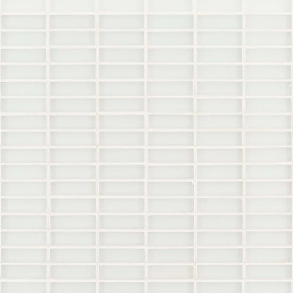 Dry Ice Mosaic in White Glass Tile