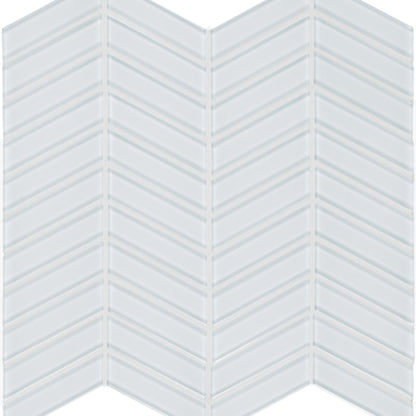 Element in Ice Chevron Mosaic Glass Tile