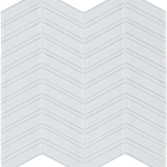 Element in Ice Chevron Mosaic Glass Tile