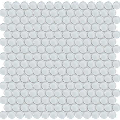 Element in Ice Penny Round Mosaic Glass Tile
