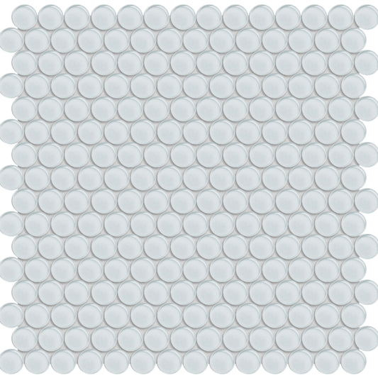 Element in Ice Penny Round Mosaic Glass Tile