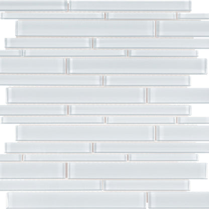 Element in Ice Random Strip Mosaic Glass Tile
