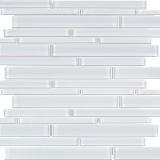 Element in Ice Random Strip Mosaic Glass Tile